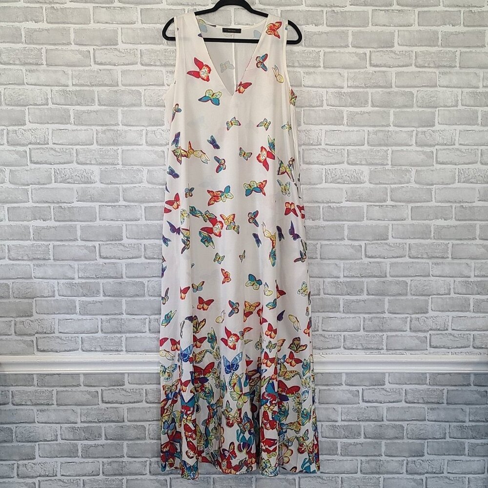 Three Seasons Butterfly Maxi Dress Large Flowy Beach Resort Cover Bump Friendly